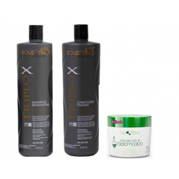 Kit Shampoo e Condicionador Renovating  Finisher Triplo X 2x1LT+Brinde