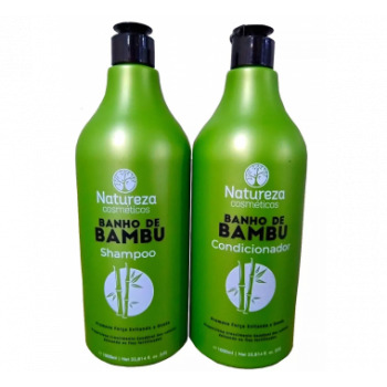 Shampoo e Condicionador Banho de Bambú Natureza Cosméticos 2x1000
