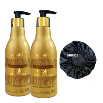 Home Care Shampoo e Condicionador Souple Liss Gold Celebration 2x300ml   BRINDE