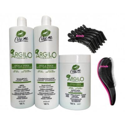 Kit Profissional Argila Verde 3x1kg Use Me Cosmetic Anti Oleosidade + Brinde