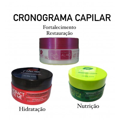 Cronograma capilar Mascara Alho + Lipidica + Polimento 300g