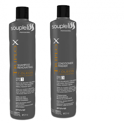 Kit Shampoo e Condicionador Triplo x Renovating Finisher 2x300ml  