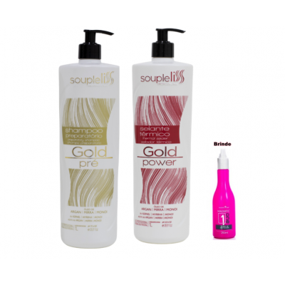 Selante Térmico Gold Power + Shampoo Preparatório Soupleliss + Brinde