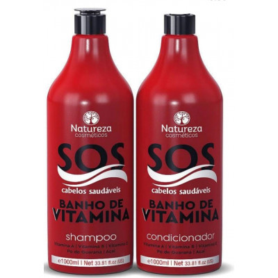 Kit Care SOS Natureza - Banho de Vitamina Shampoo + Condicionador 2x1litro