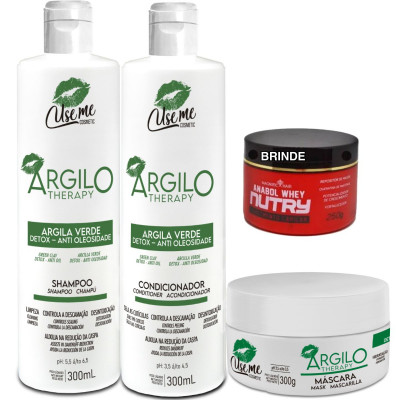 Kit Home Care Completo Argila Verde Use Me Detox Anti Caspa + BRINDE