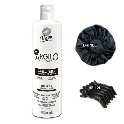 Shampoo Controle De Queda Crescimento Argila Preta Use Me 300ml + BRINDE