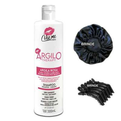 Shampoo Argila Rosa Use Me Para Cabelos Com Química 300ml + BRINDE